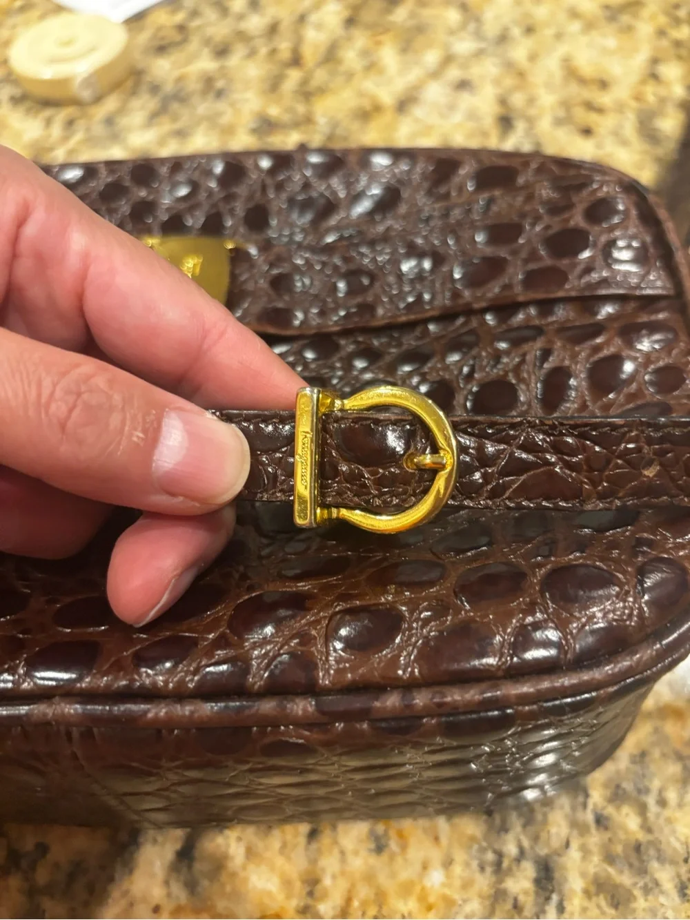 Salvatore Ferragamo crossbody croc leather - Picture 7 of 15